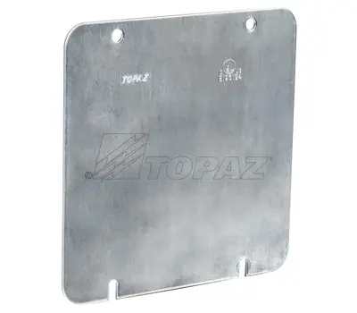 Topaz C7511 4 x 4 in. Steel Square Welded Flat Cover with 2-Hole and 2 Slots