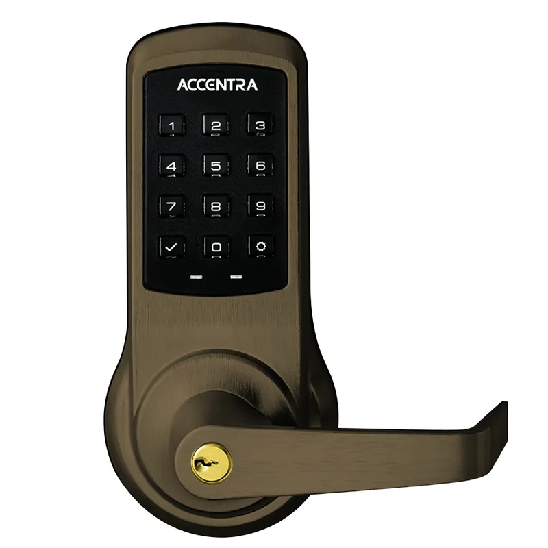 Accentra AU-NTB612-NR-2803-613E ZW2 KIT COMPAT nexTouch Pushbutton Keypad Lock Augusta Lever Schlage C Grade 1