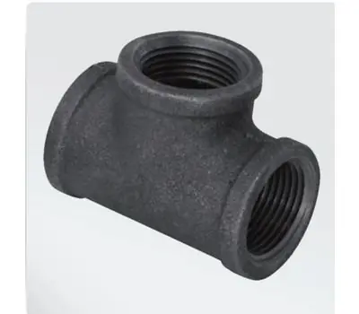 SUNBELT MARKETING H80070 1-1/4 in. Female Threaded Black Malleable Iron Tee, Import