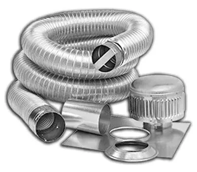 METAL-FAB MLKE0435 4 in. x 35 ft. Aluminum Alloy Chimney Liner Kit