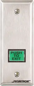 Securitron PB3EN Push Button Momentary Switch 12/24VDC Narrow Gang DPST Non-Illuminated Green Red Lenses Surface Mount