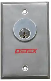 Detex CS-450 Key Switch Momentary Single Gang Requires Mortise Cylinder with Standard Cam
