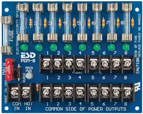 Securitron PDB-8F1R1 Power Distribution Board 1 Amp 12/24VDC 8 Amp Transfer Relay