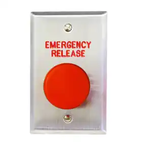 DORTRONICS 5211-MP23DA/R-E1 Push Button 1-9/16in Diameter Red Mushroom DPST Pneumatic Time Delay Push to Exit