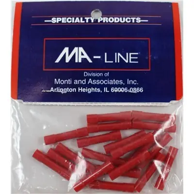 MA-LINE MA02591-1 CONNECTORS 22 to 18 AWG 600 V Flared Vinyl Insulated Butt Splice Connector Pack of 20