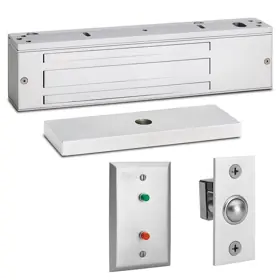 Security Door Controls E600 Value Single Magnetic Lock 600lbs Door Position Status Bond Alert Status LED Visual Indicator 12/24VDC