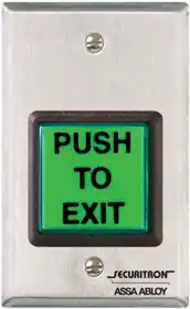Securitron EEB2-G Emergency Exit Button Momentary 12/24VDC 3 Amp SPDT Relay Green Lenses Blue ADA Lenses Included