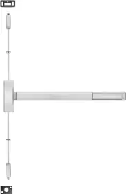 Precision Hardware 2201-1701-630 48 Kit - SVR Surface Vertical Rod Exit Device, Exit Only x Blank Cover Plate Trim, Hex Key Dogging, 48 inches x 84 inches