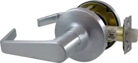 FALCON T101SDAN626 Passage Dane Lever Non-Keyed Cylindrical Lock ANSI Strike 2-3/4in Backset Grade 1 UL 626/US26D Satin Chrome