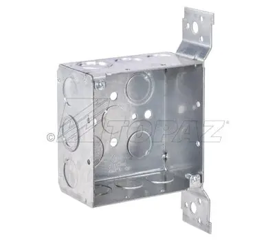 TOPAZ D6500 4 x 4 x 2-1/8 in. Square Welded Deep Box, Galvanized Steel