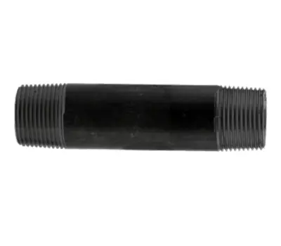 Boshart BLN-05120 1/2 x 12 in. Malleable Iron Black Nipple, Lead Free