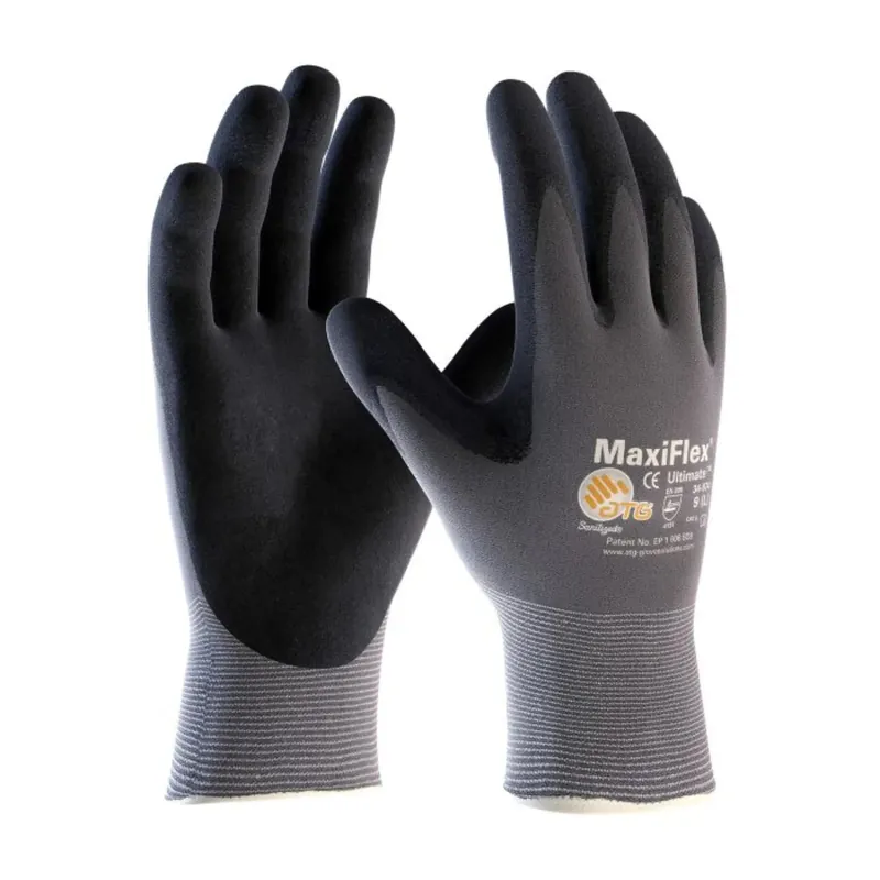 GLOVES PIP 34-874L Maxiflex Ultimate Seamless Knit Nylon/Elastane Glove with Nitrile Coated MicroFoam Grip