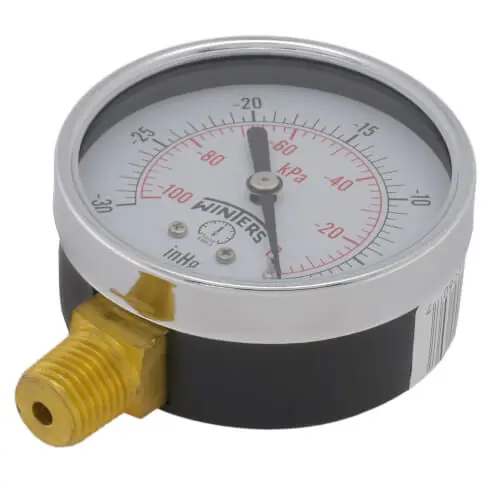 WINTERS INSTRUMENTS PEM210 Economy Gauge 0-30 inchesHg Vacuum/kpa