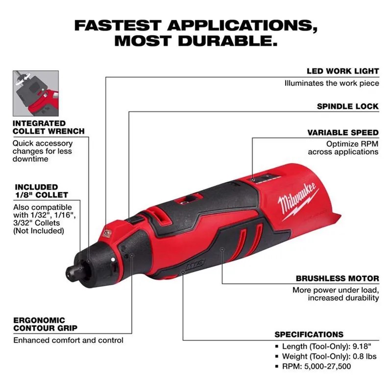 MILWAUKEE 2525-20 M12 Brushless Rotary Tool